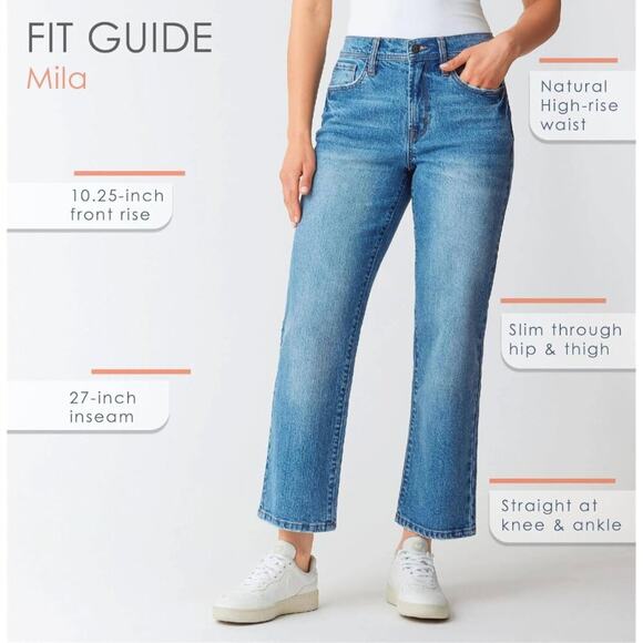 Kensie Mila Retro Luxe High-Rise Relaxed Straight Jeans Light Wash Size 6 - Picture 5 of 10